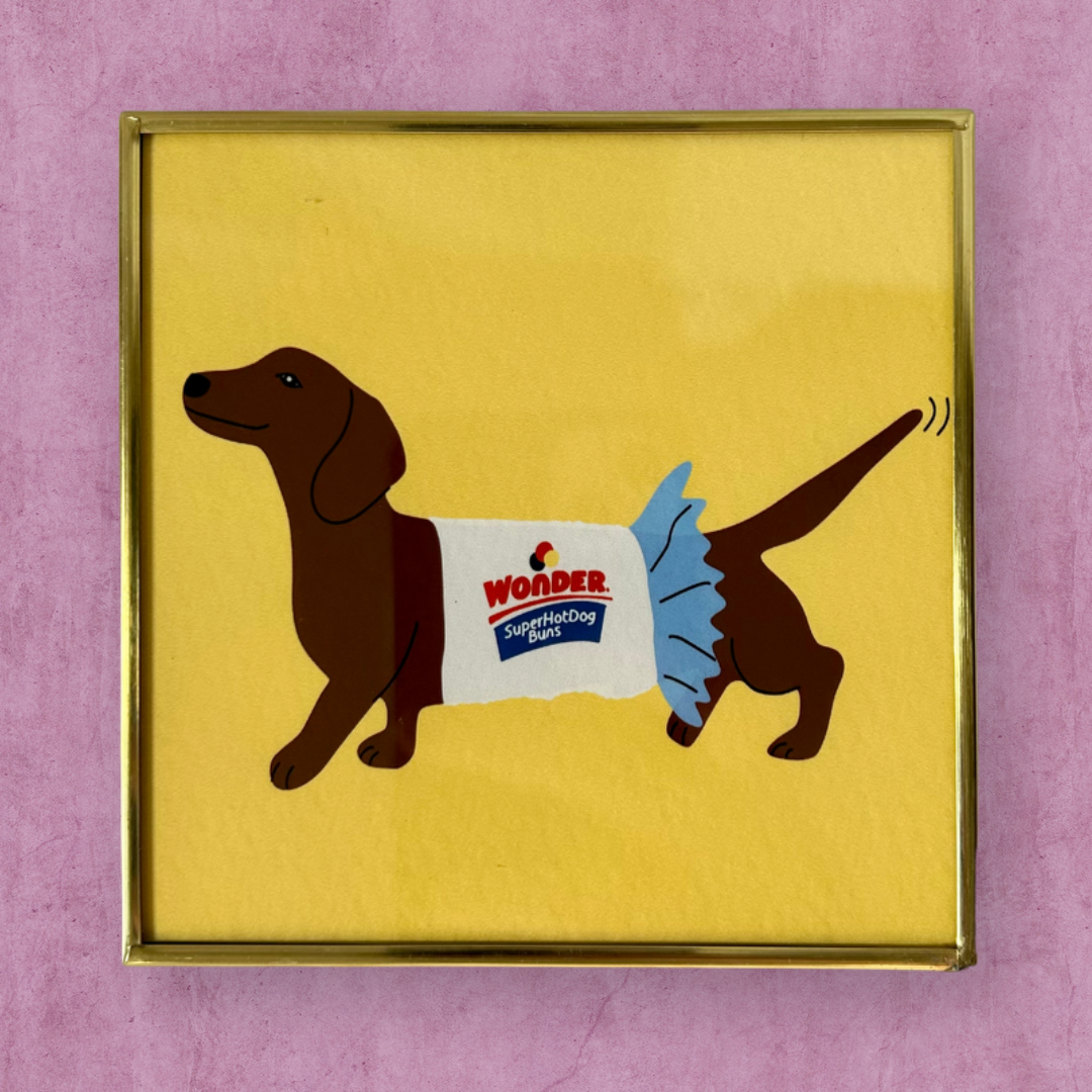 Cuadro Perrito Salchicha 10 x 10 cm