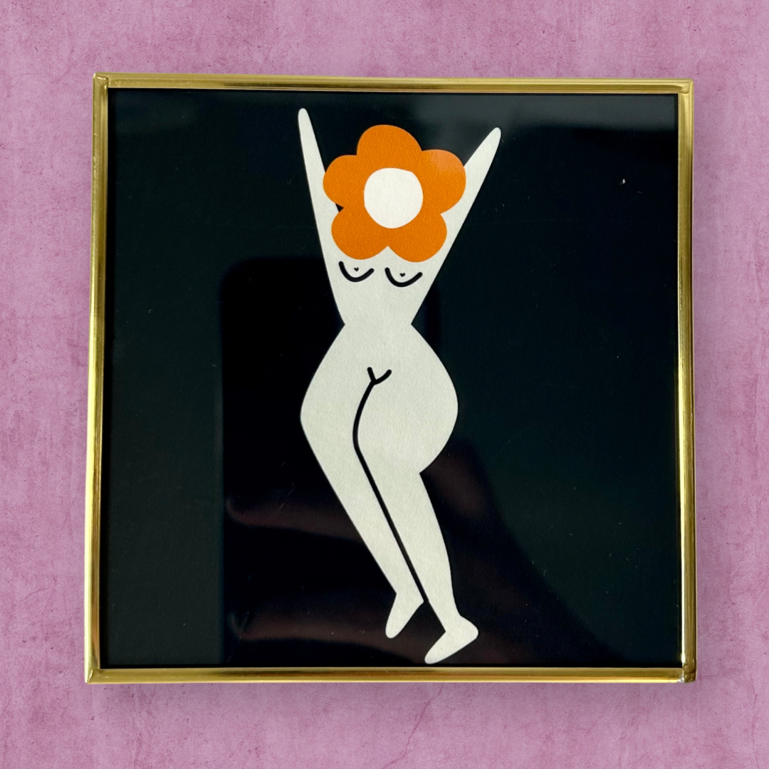 Cuadro Mujer Flor 10 x 10 cm