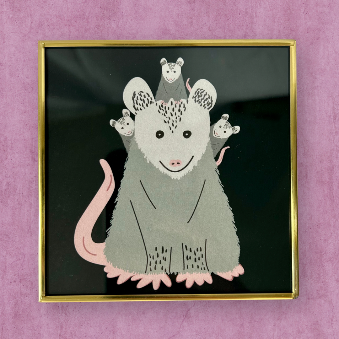 Cuadro Tlacuaches 10 x 10 cm