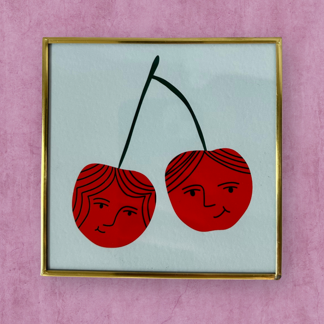 Cuadro Cerezas Enamoradas 10 x 10 cm