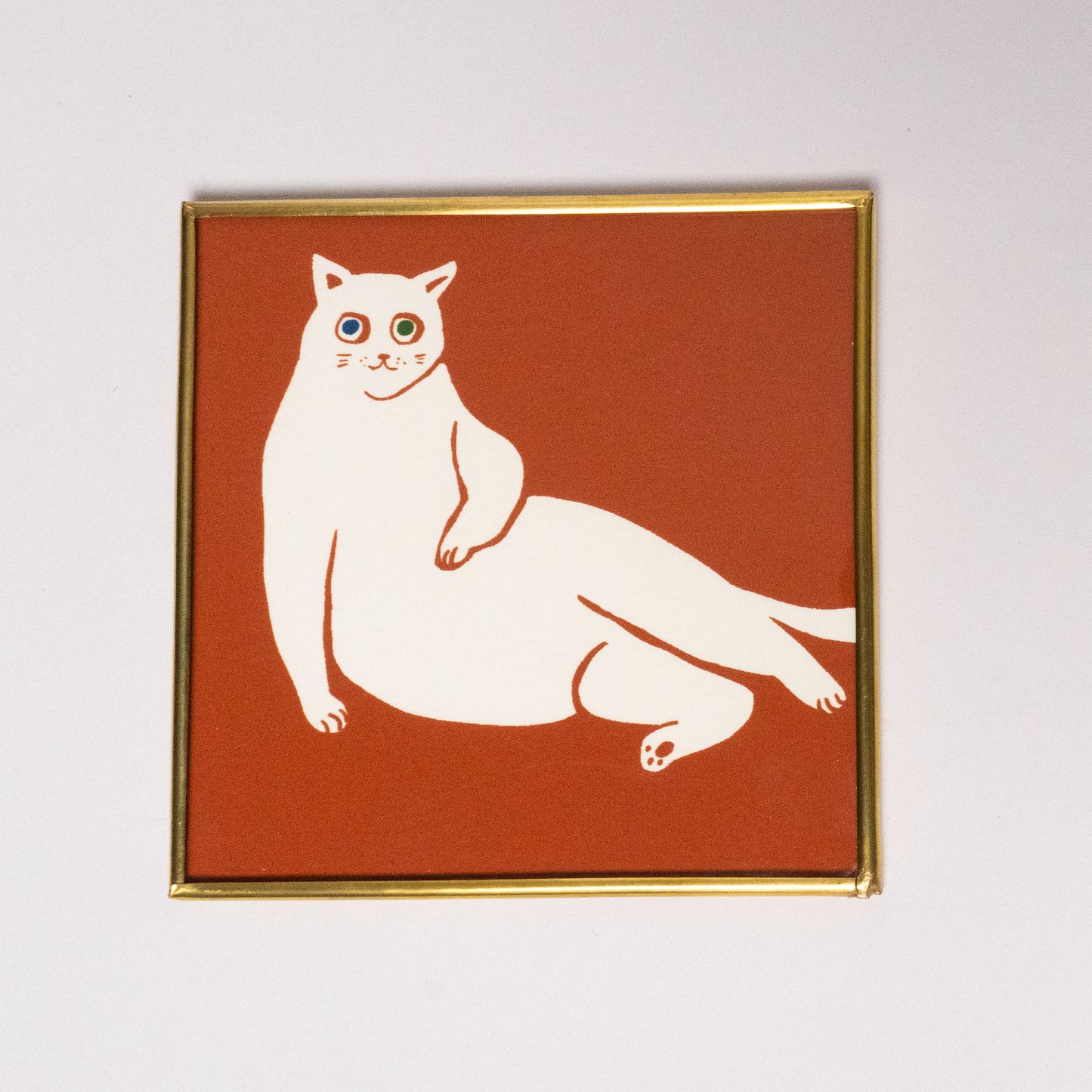 White Cat Picture 10 x 10 cm