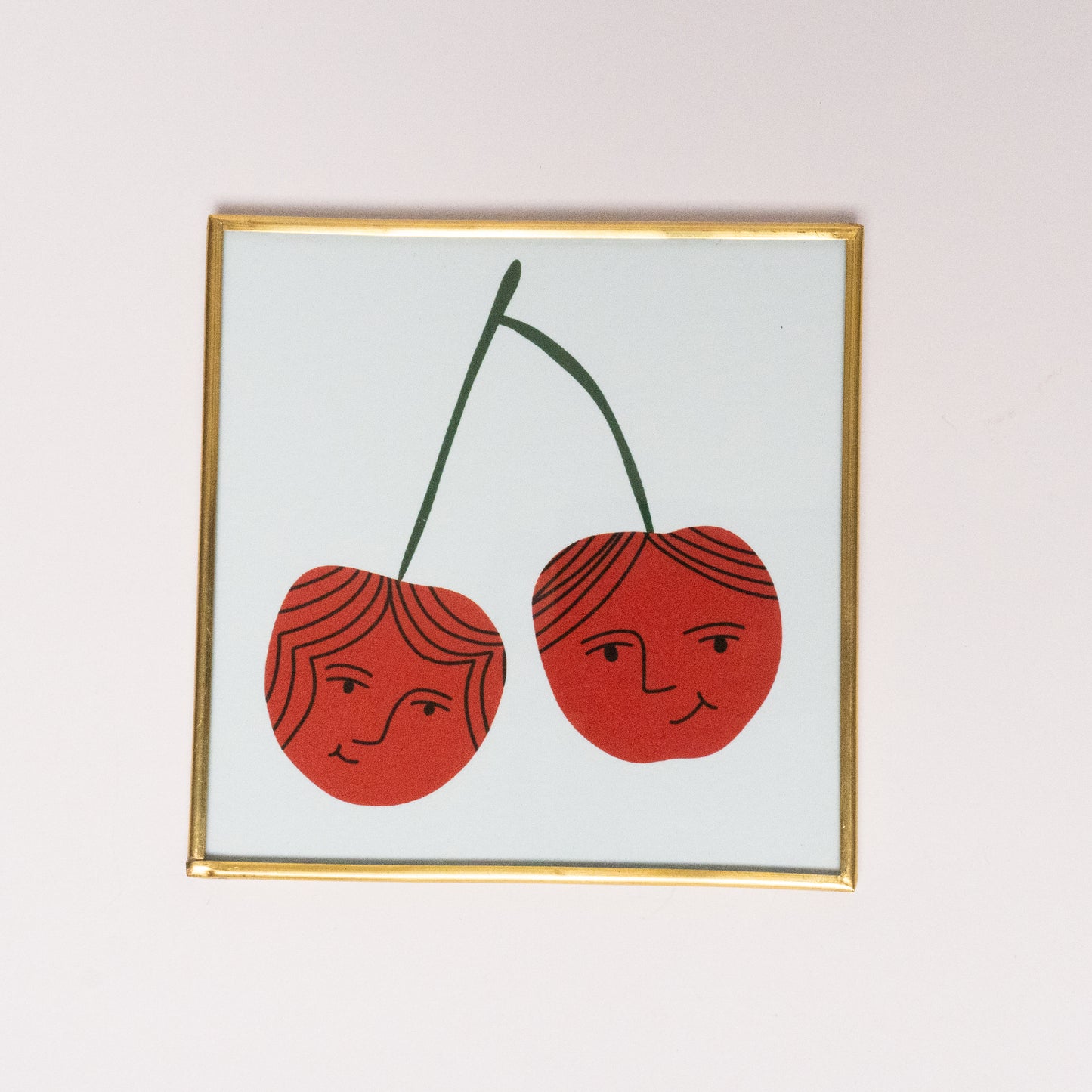 Cherries in Love painting 10 x 10 cm