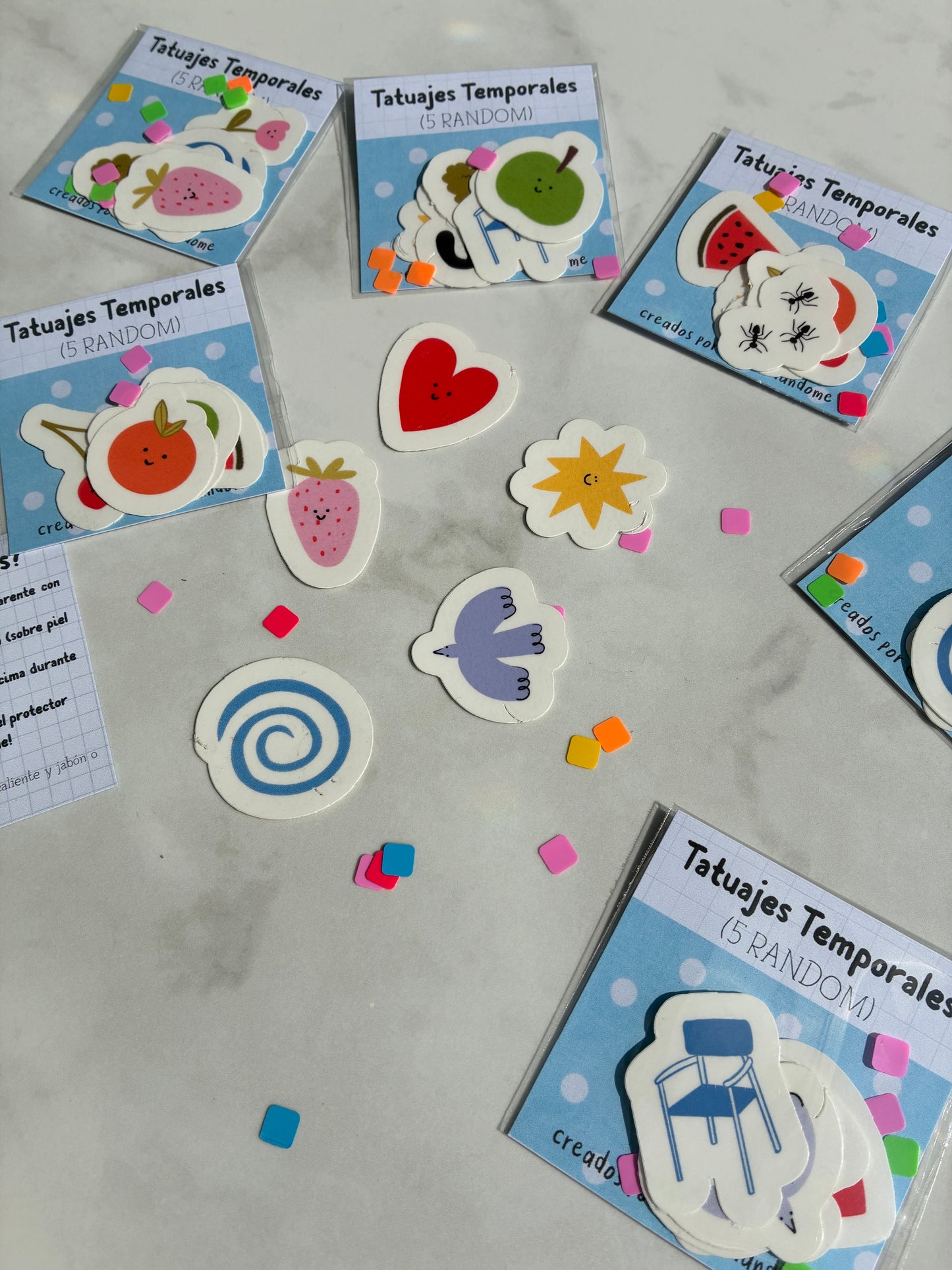 Kit 5 tatuajes temporales random